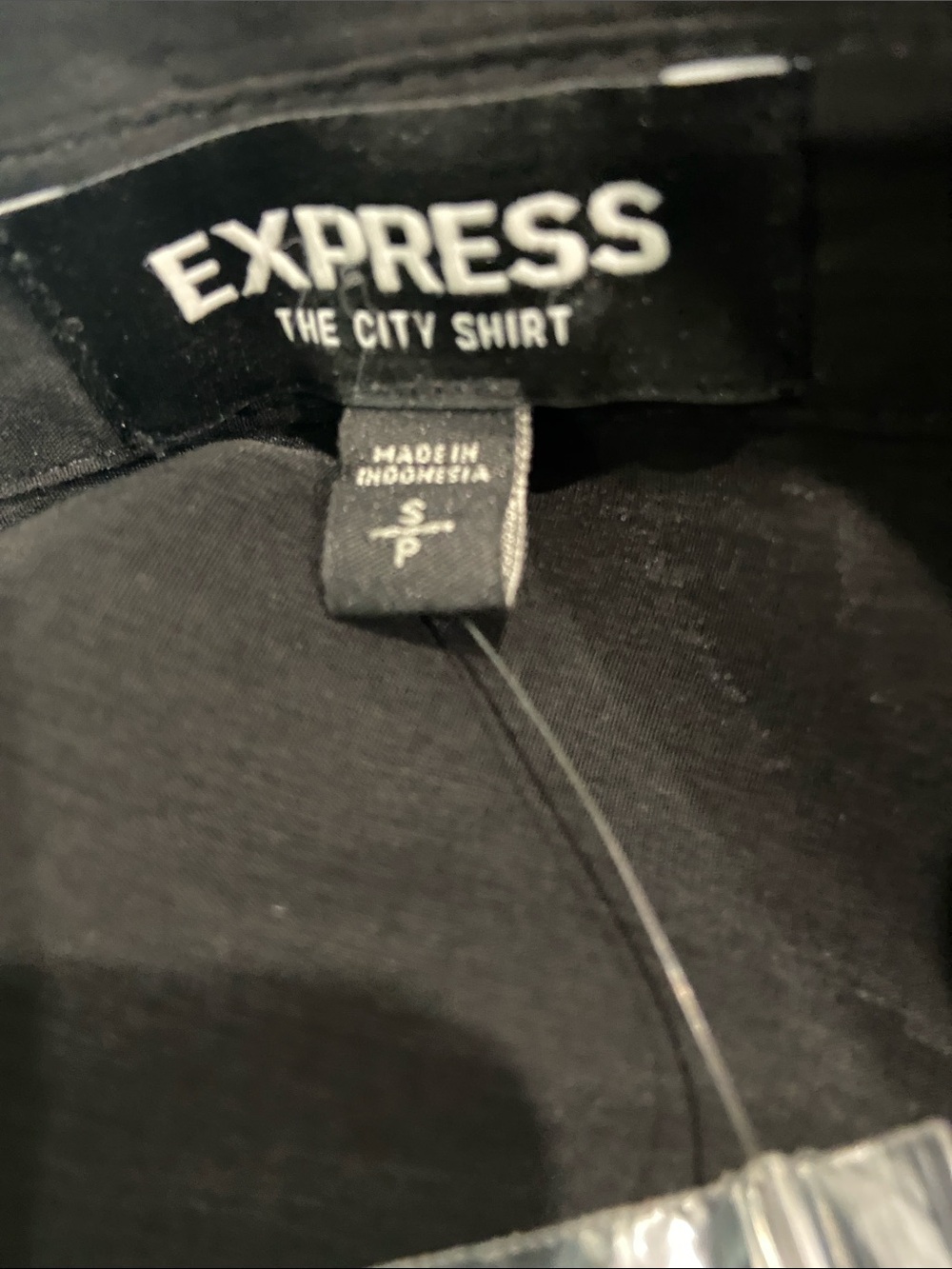 Express Black Button-Front Blouse - Picture 4 of 5